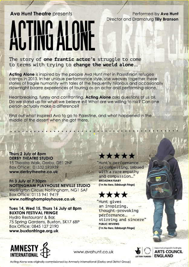 Acting Alone flyer back